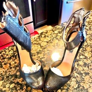 BCBGMaxAzria Hailey Perforated d’Orsay Runway Pump High Heel Genuine Leather